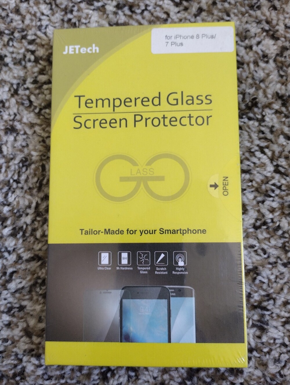 JETech Yellow Tempered Glass Screen Protector for iPhone 8 Plus/7 Plus